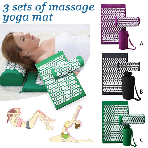 Lotus Acupuncture Massage Pad Needle Prick Acupoint Massager Yoga Mat Cushion For Neck Head Pain Relief Muscle Stress Relax Set