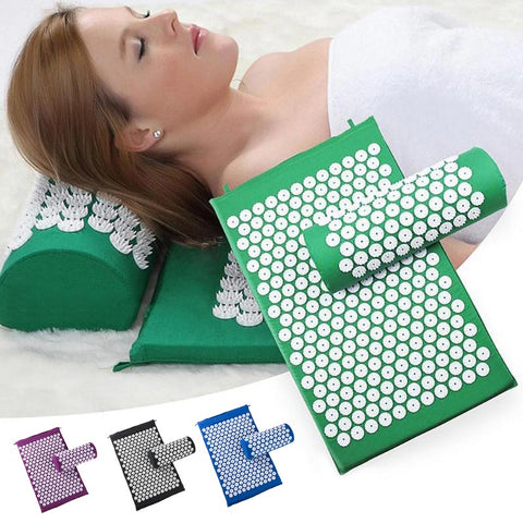 Non-Slip Acupressure Cushion Massage Mat Body Pain Spike Fitness Pilates Exercise Pillow Yoga Mat Gift Bag Applicator kuznetsov