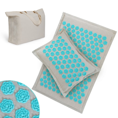 Skipe Mat Acupressure Mat, Massage Mat and Pillow Set Yoga Mat Relieve Back, Neck and Sciatic Pain, Relax Muscles, Relieve