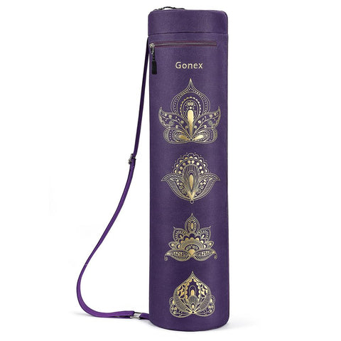 Gonex Yoga Mat Bag, Full-Zip Exercise Gym Carry Bag Durable Waterproof Oxford Cloth with 2 Pockets, Adjustable Shoulder Strap